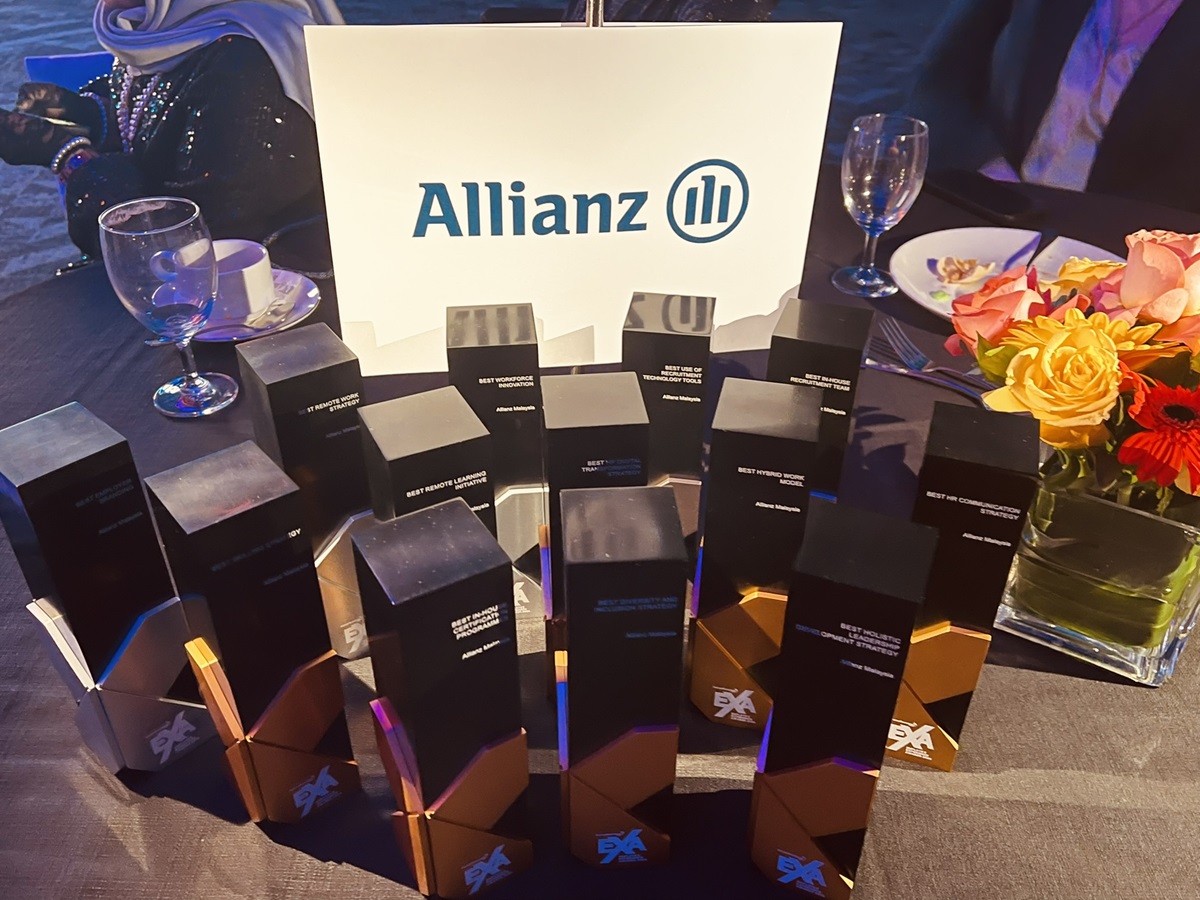 Allianz Malaysia Berhad’s total haul of trophies during the Employee Experience Awards 2024